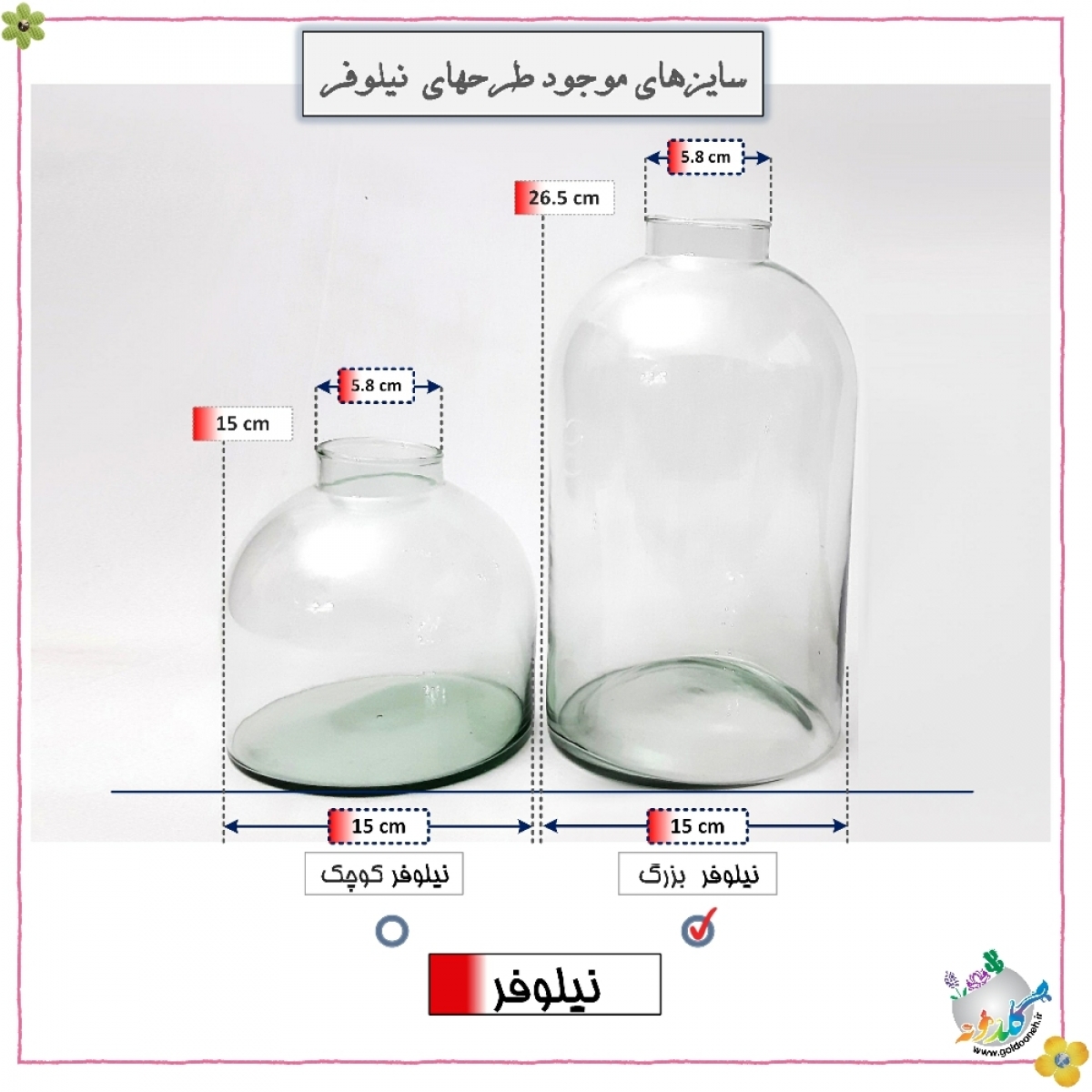 نیلوفر قطر15 ارتفاع 25