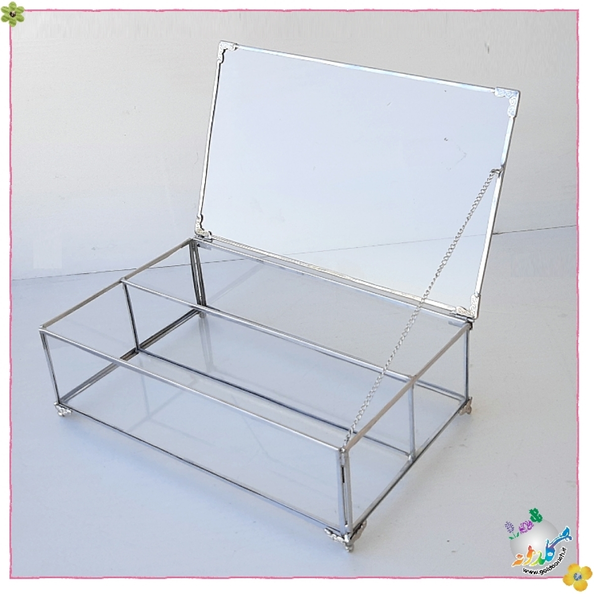 باکس شیشه ایی جای قاشق و چنگال
