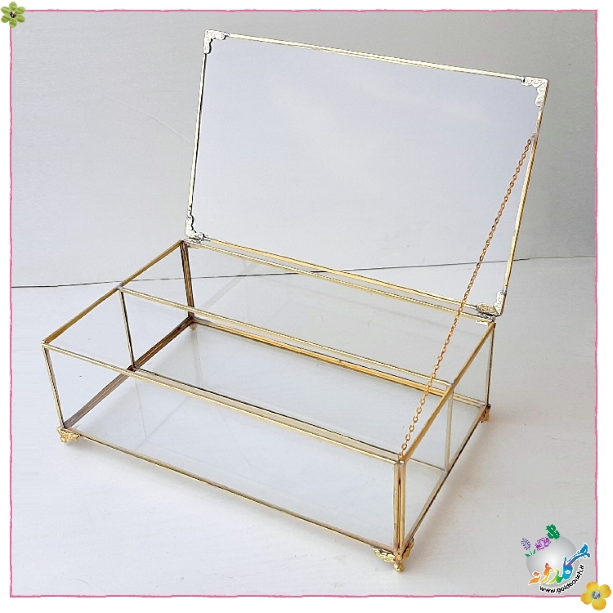 باکس شیشه ایی جای قاشق و چنگال