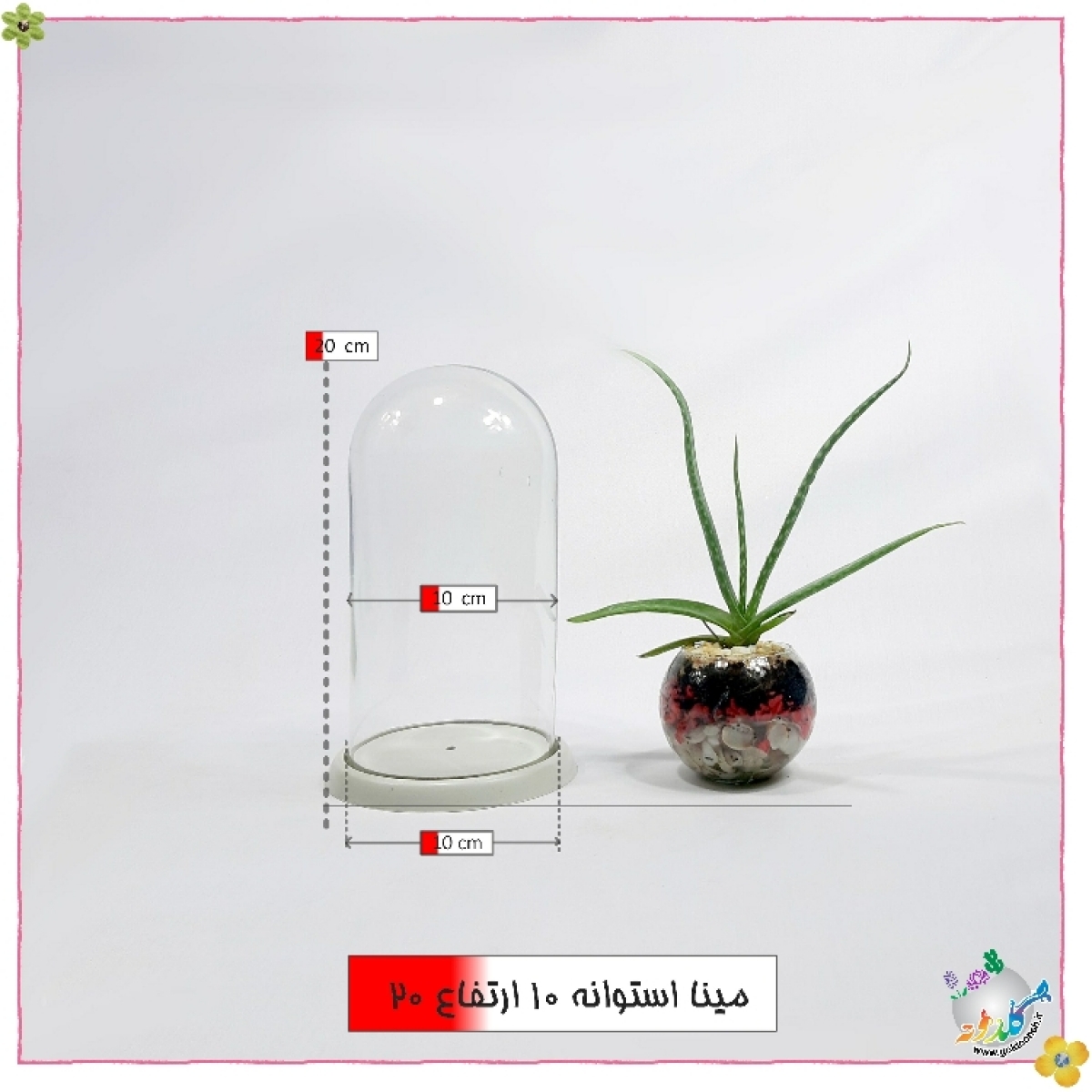 شیشه کفه دار طرح پدیده استوانه قطر 10 ارتفاع 20