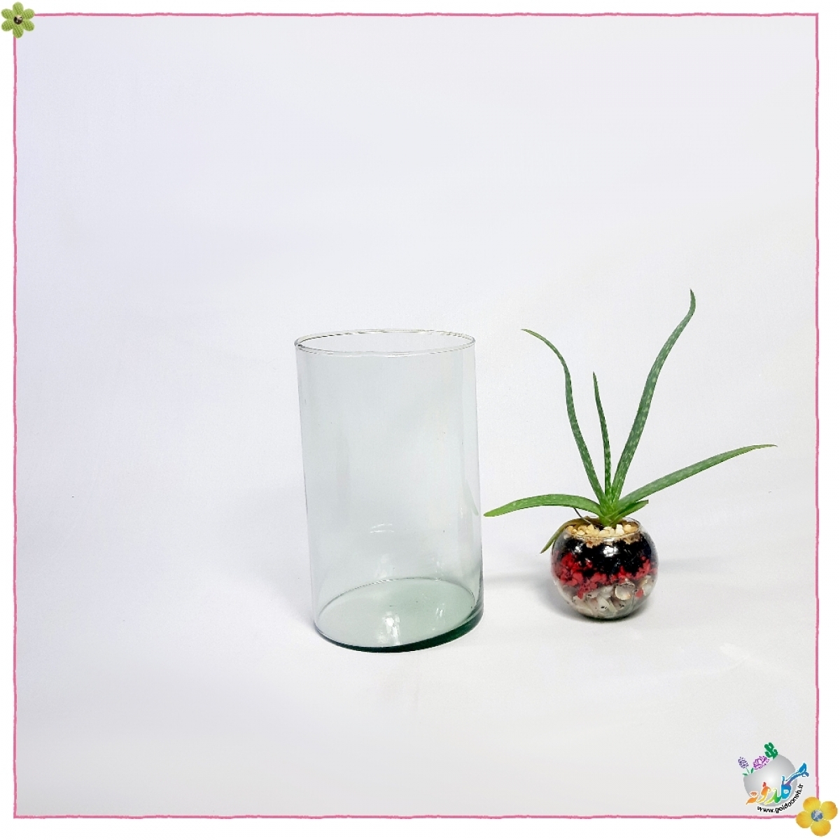 استوانه شیشه ایی قطر 12 ارتفاع 20