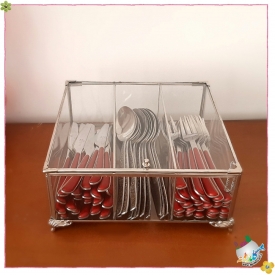 باکس شیشه ایی سه خانه جای تیبگ