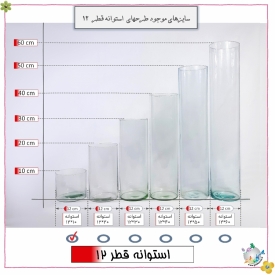 استوانه شیشه ایی قطر 12 ارتفاع 10