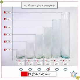 استوانه شیشه ایی قطر 12 ارتفاع 40