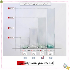استوانه شیشه ایی قطر 8 ارتفاع 30